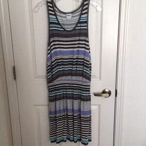 Everlast Women's Striped Sleeveless Dress - Gray and Blue